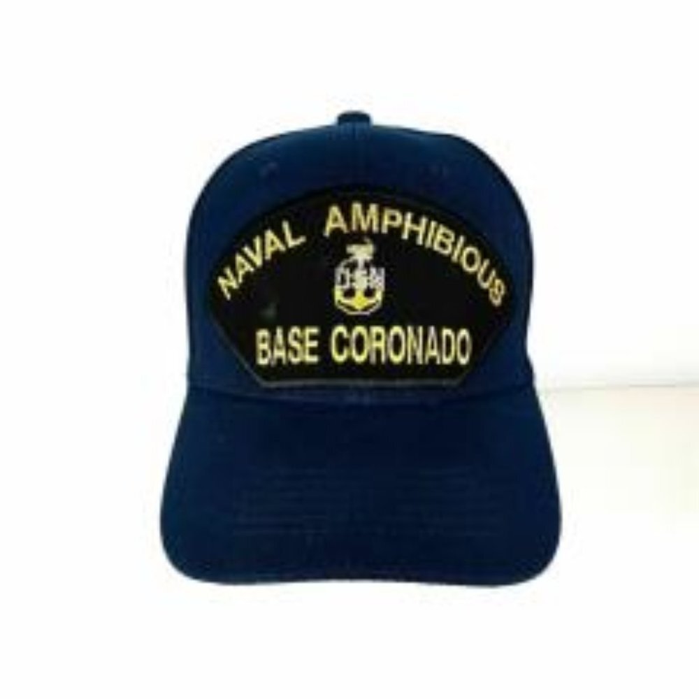 Naval Amphibious Base Coronado Men's Baseball Cap Hat Blue Embroidered Patch